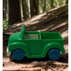 Vintage‎ ILLCO GREEN CAR VEHICLE Blue Wheels Two Seats Jim Henson Muppets